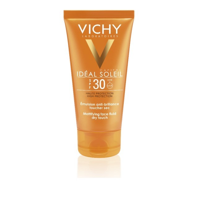 Vichy Ideal Soleil Mattifying Face Fluid Dry Touch SPF30 – Ματ Αποτέλεσμα, Λιπαρή/Μικτή Επιδερμίδα – 50ml