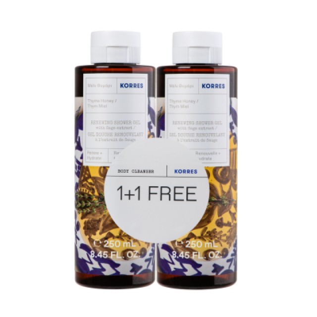 Korres Body Cleanser Thyme Honey 250ml - Αφρόλουτρο Μέλι Θυμάρι 1+1 Δώρο