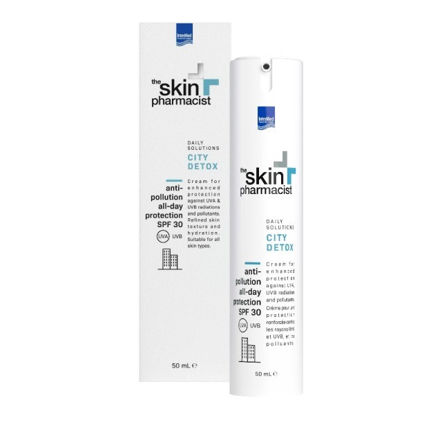 Intermed The Skin Pharmacist City Detox Anti-Pollution All Day Protection Cream SPF30 50ml – Για ενισχυμένη προστασία από ακτινοβολίες UVA, UVB & τους ρύπους.