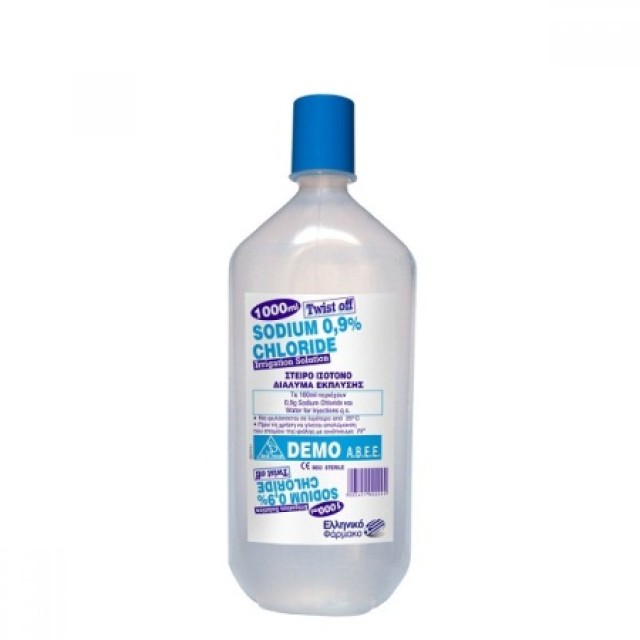 Demo Sodium Chloride 0.9% Twist Off - Στείρο Ισότονο Διάλυμα Έκπλυσης 1000ml