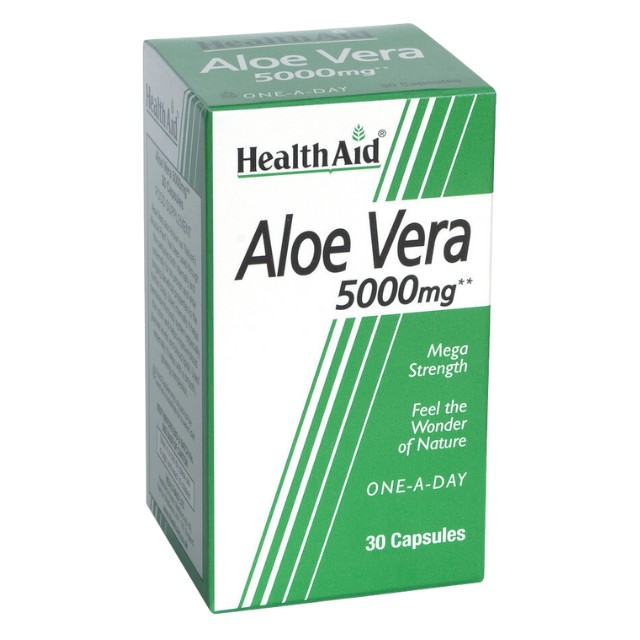 Health Aid Aloe Vera 5000mg 30caps - Φυσικό Αποτοξινωτικό με Αλόη Βέρα