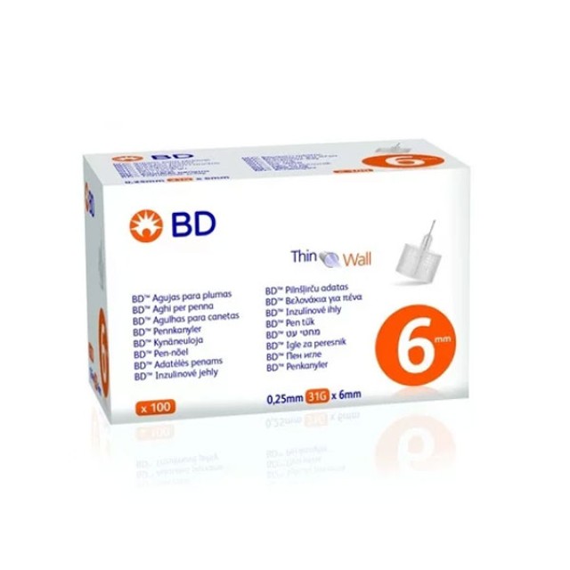 BD Micro-Fine 6mm x 0.25mm(31G) 100τμχ. - Αποστειρωμένες Βελόνες Ινσουλίνης
