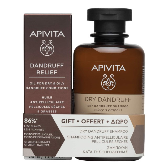 Apivita Promo Dandruff Relief – Λάδι Κατά της Ξηροδερμίας & Πιτυρίδας 50ml και Δώρο Σαμπουάν Κατά της Ξηροδερμίας 250ml