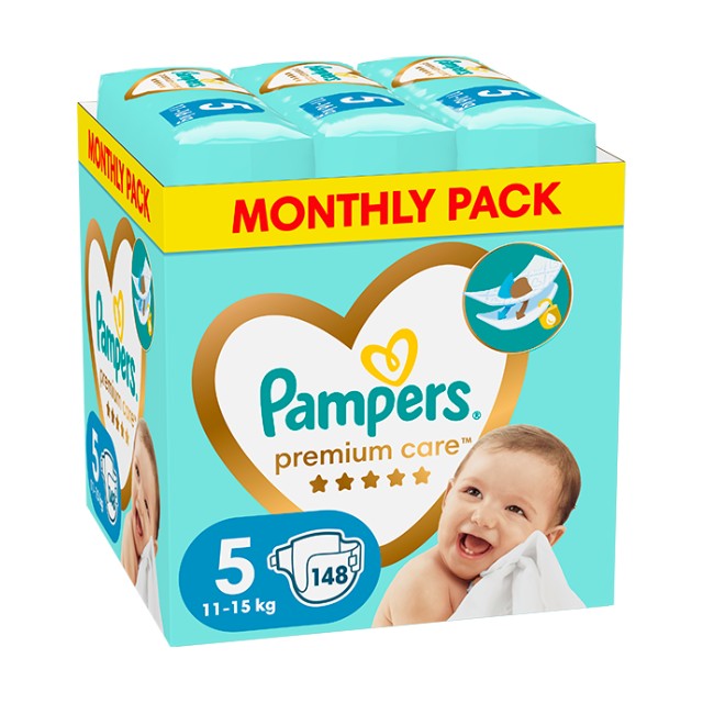 Pampers Premium Care No 5 148τμχ. Monthly Pack