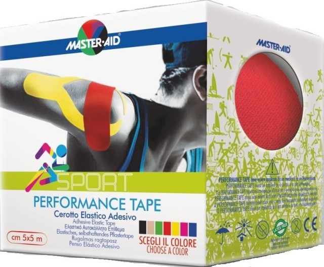 Master Aid Kinesio Tape – Αυτοκόλλητη Ελαστική Ταινία Κινησιοθεραπείας 5mx5cm 1τμχ. ΚΟΚΚΙΝΟ