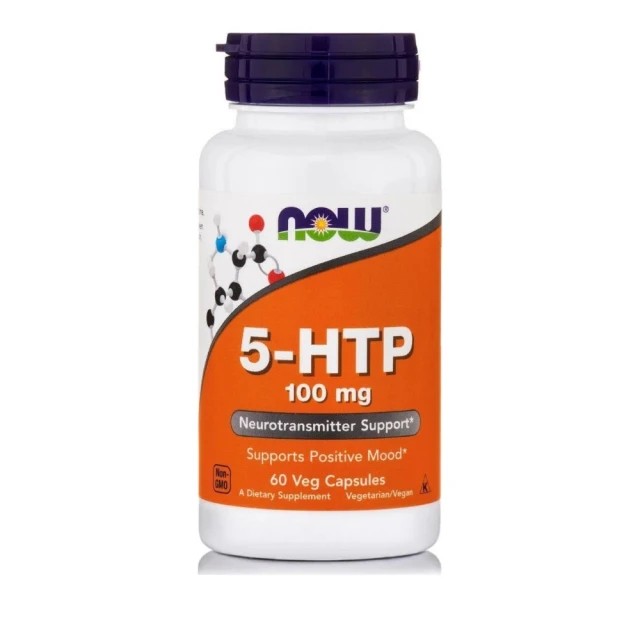 Now Foods 5-HTP 100mg – Συμπλήρωμα διατροφής με αμινοξέα 60 Φυτικές Κάψουλες
