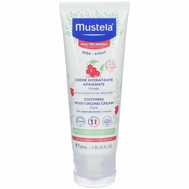 Mustela Soothing Moisturizing Face Cream 40ml – Βρεφική-Παιδική Καταπραϋντική Kρέμα Προσώπου