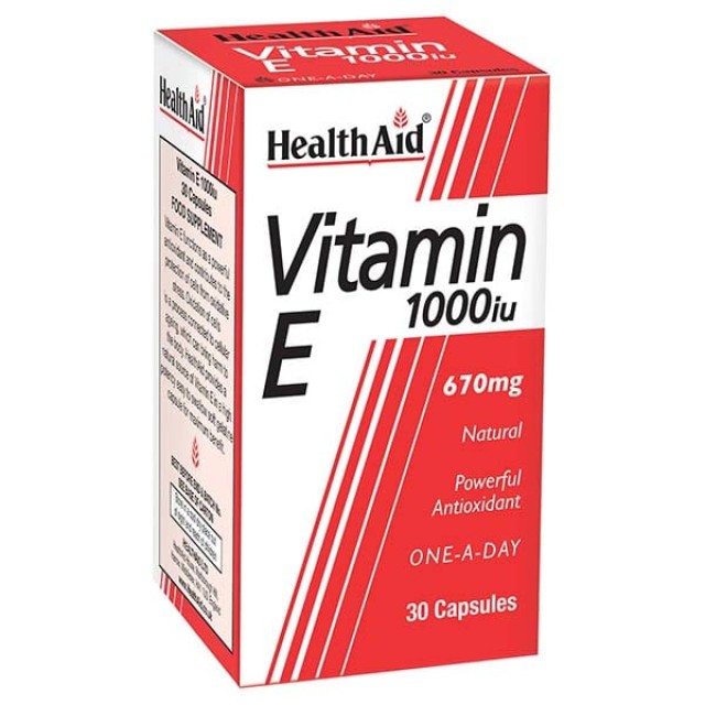 Health Aid Vitamin E 1000 i.u 30caps - Συμπλήρωμα με Βιταμίνη Ε για Αντιοξειδωτική Προστασία