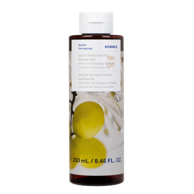 Korres Santorini Grape Shower Gel 250ml - Αφρόλουτρο Αμπέλι Σαντορίνης