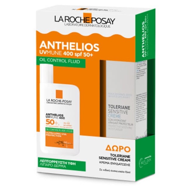 La Roche Posay Promo Anthelios UVMune 400 Oil Control SPF50+, 50ml + Gift Toleriane Sensitive Cream 15ml
