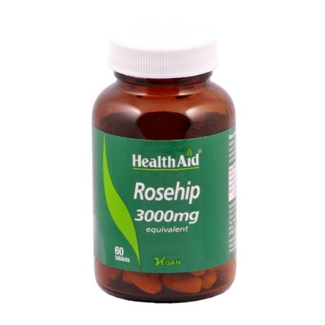 Health Aid Rosehip 3000mg 60tabs – Συμπλήρωμα με Εκχυλίσματος Καρπών Αγριοτριανταφυλλιάς Πλούσιο σε Βιταμίνη C