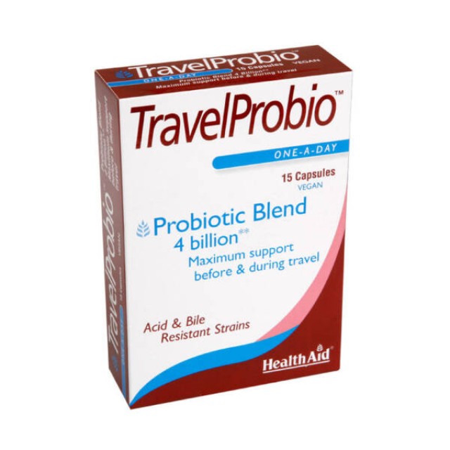 Health Aid Travel Probio 15 caps – Συμπλήρωμα Διατροφής με Προβιοτικά