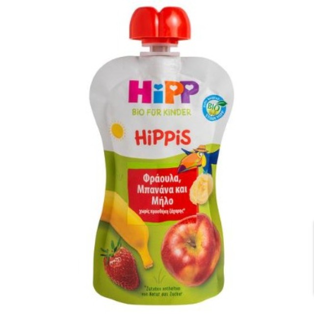 HiPP Φρουτοπολτός Φράουλα με Μπανάνα & Μήλο 1+ Έτος 100gr