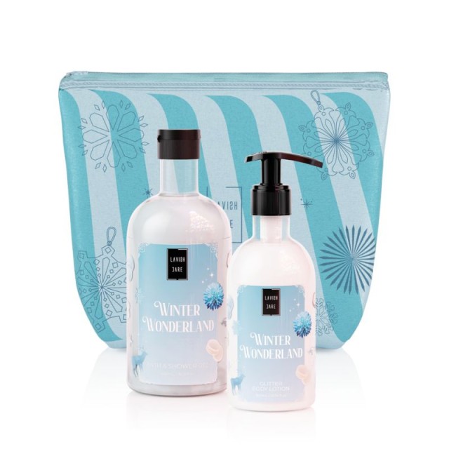 Lavish Care Frosted Winter Wonderland Christmas Set Bath & Shower Gel 500ml & Glitter Body Lotion 300ml - Σετ Αφρόλουτρο & Κρέμα Σώματος