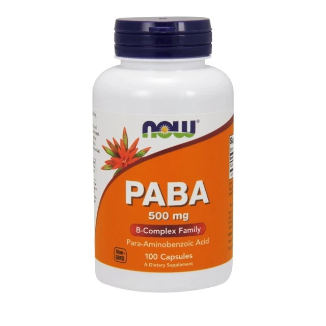 Now Foods PABA 500mg 100 Κάψουλες - Συμπλήρωμα διατροφής για την αντιμετώπιση της σκληροδερμίας
