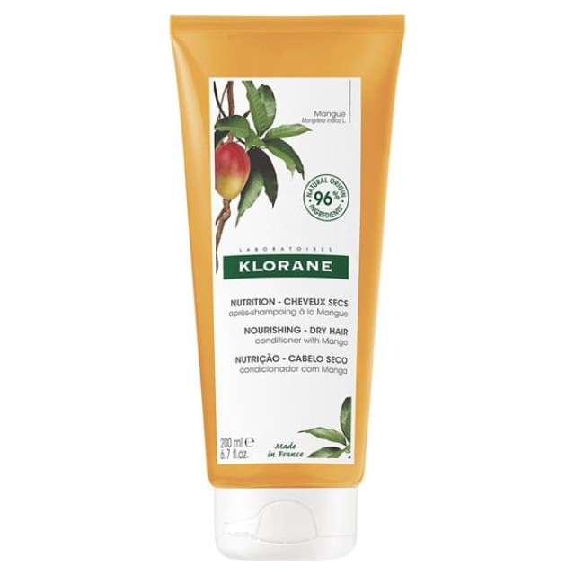 Klorane Mango Conditioner 200ml - Μαλακτική Κρέμα Μαλλιών με Βούτυρο Μάνγκο για Θρέψη & Ελαστικότητα