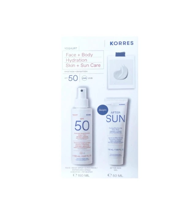 Korres Promo Yoghurt Sunscreen Spray Emulsion Face-Body Spf50 150ml & Δώρο Cooling After Sun Gel 50ml