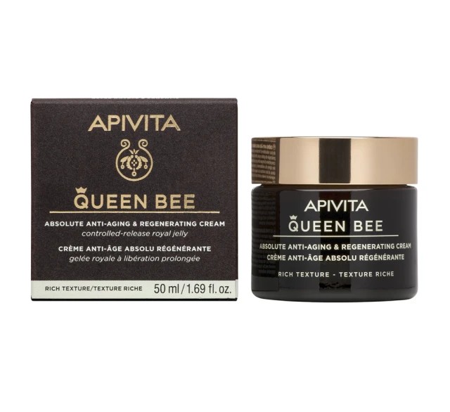 Apivita Queen Bee Absolute Anti-Aging & Regenerating Cream 50ml - Κρέμα Απόλυτης Αντιγήρανσης Πλούσιας Υφής με Βασιλικό Πολτό