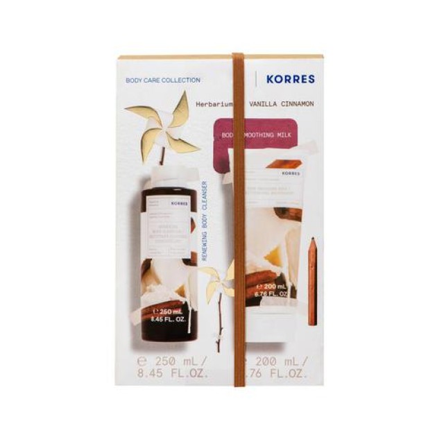 Korres Vanilla Cinnamon Showergel 250ml & Body Milk 200ml - Αφρόλουτρο Βανίλια Κανέλα & Γαλάκτωμα Σώματος