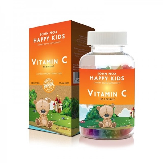 John Noa Happy Kids Vitamin C 90 ζελεδάκια - Παιδικό Συμπλήρωμα με Βιταμίνη C