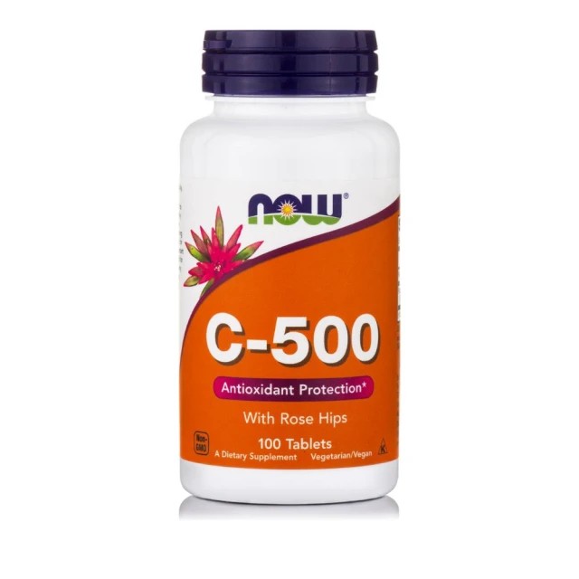 Now Foods Vitamin C-500 Rose Hips & Bioflavonoids – 100 Ταμπλέτες