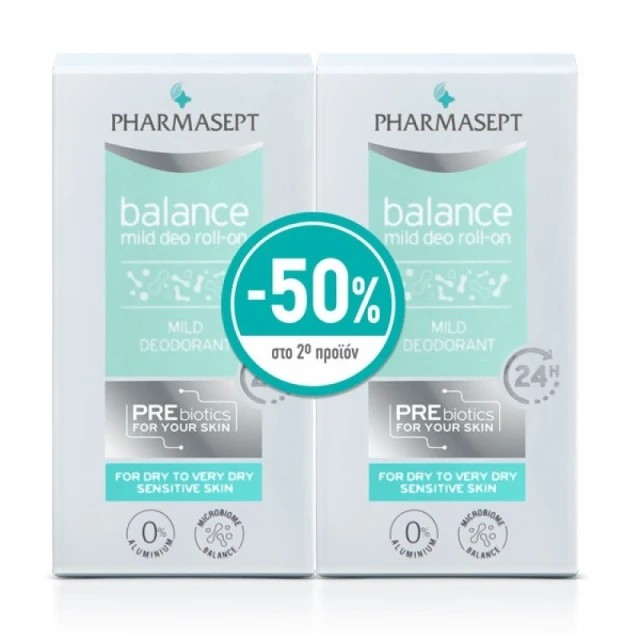 Pharmasept Promo Balance Mild Deo 2x50ml - Αποσμητικό 24h σε Roll-On Χωρίς Αλουμίνιο