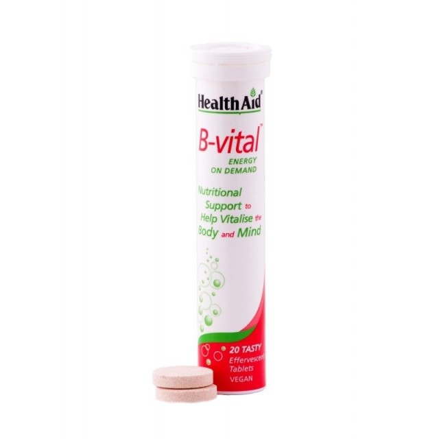 Health Aid B-vital 20tabs - Συμπλήρωμα με Σύμπλεγμα Βιταμινών Β με Γεύση Βερύκοκο