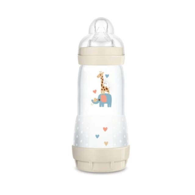 MAM Easy Start Anti-Colic 320ml Μπεζ | Πλαστικό Μπιμπερό 4m+ με Θηλή Σιλικόνης SkinSoft™ & Βαλβίδα Αερισμού