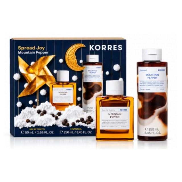 Korres Spread Joy Σετ με Ανδρικό Άρωμα Mountain Pepper EDT 50ml & Αφρόλουτρο 250ml