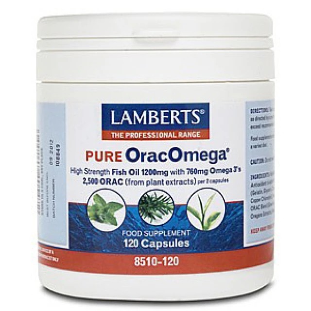 Lamberts Pure OracOmega 760mg 120 Κάψουλες - Ωμέγα 3 λιπαρών οξέων & Φυτικά Αντιοξειδωτικά