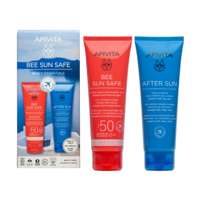 Apivita Promo Beach Essentials Γαλάκτωμα για Πρόσωπο & Σώμα SPF50 100ml & After Sun 100ml
