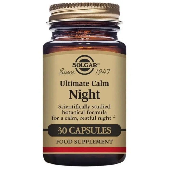 Solgar Ultimate Calm Night 30 Φυτικές Κάψουλες - Συμπλήρωμα Διατροφής Με Βαλεριάνα Για Εύκολο & Γρήγορο Ύπνο