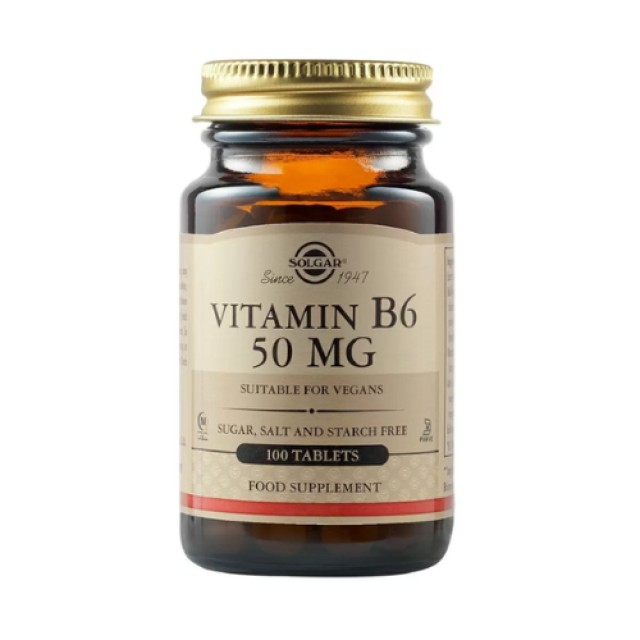 Solgar Vitamin B6 50mg | 100 Κάψουλες