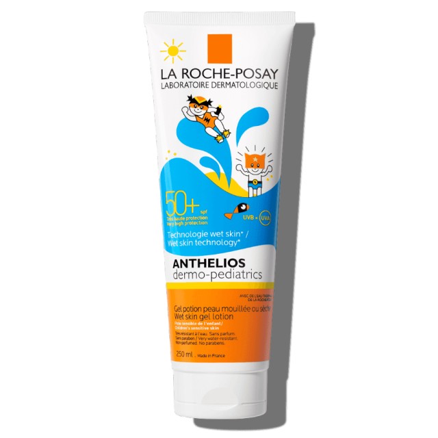 La Roche Posay Anthelios Dermo-Pediatrics Wet Skin Gel Lotion SPF50+, 250ml – Παιδικό Αντηλιακό για Πρόσωπο & Σώμα