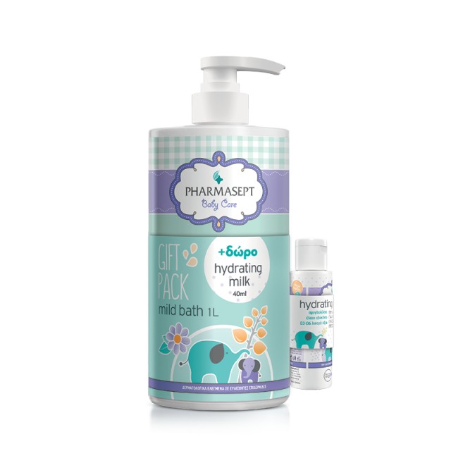 Pharmasept Baby Offer Mild Bath 1lt & Hydrating Milk 40ml - Πακέτο Προσφοράς με Βρεφικό Αφρόλουτρο & Δώρο Ενυδατικό Γαλάκτωμα