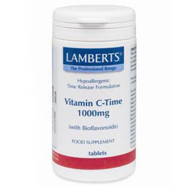 Lamberts Vitamin C 1000mg Time Release 30 Ταμπλέτες – Συμπλήρωμα διατροφής Βιταμίνης C Βραδείας Απελευθέρωσης