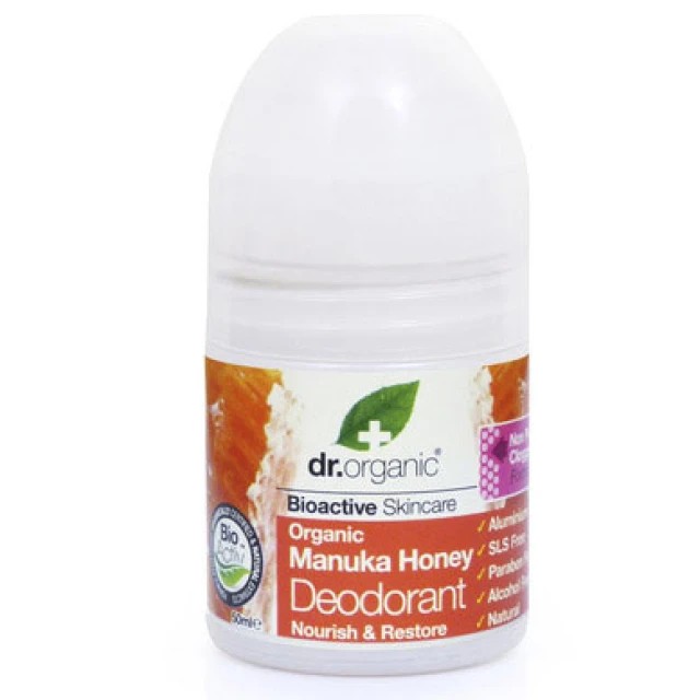 Doctor Organic Manuka Honey Deodorant 50ml - Aποσμητικό σε μορφή Roll-on με Βιολογικό Μέλι Μανούκα