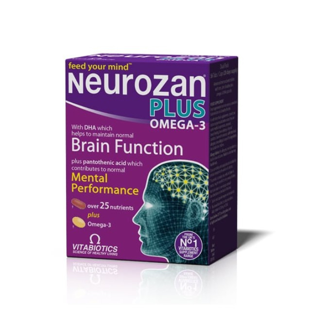 Vitabiotics Neurozan Plus Omega 3, 56 κάψουλες - Συμπλήρωμα Διατροφής για την Εγκεφαλική Λειτουργία