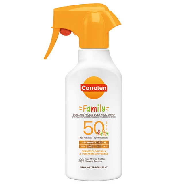 Carroten Milk Spray Family SPF50 270ml - Αντηλιακό Γαλάκτωμα Σπρέι