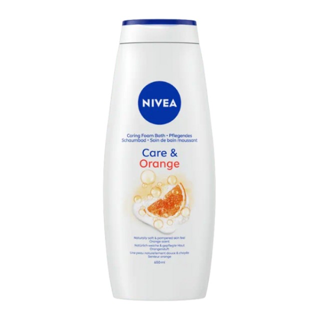 Nivea Care & Orange Caring Foam Bath 650ml  - Κρεμώδες Αφρόλουτρο