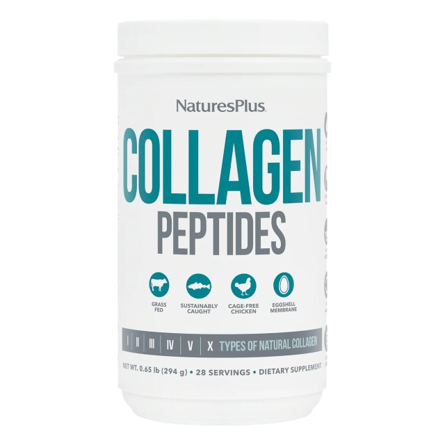 Natures Plus Collagen Peptides Powder 294g - Υδρολυμένο Κολλαγόνο 6 Τύπων για Δέρμα, Μαλλιά, Νύχια & Αρθρώσεις