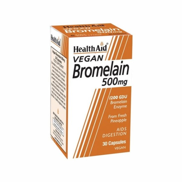 Health Aid Bromelain 500mg 1200GDU 30caps - Συμπλήρωμα Διατροφής για την Πέψη  τον Μεταβολισμό