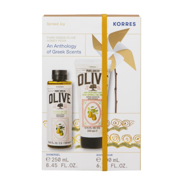 Korres Σετ Pure Greek Olive Μέλι Αχλάδι Αφρόλουτρο  250ml & Ενυδατικό Γαλάκτωμα Σώματος 200ml