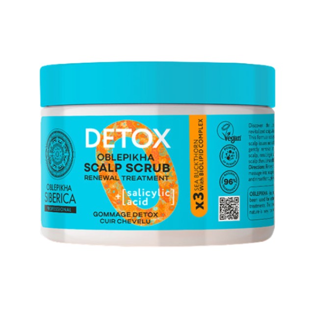 Natura SIberica Oblepikha Ο Professional Detox Scalp Scrub 300ml - Scrub Θεραπείας Τριχωτού Κεφαλής