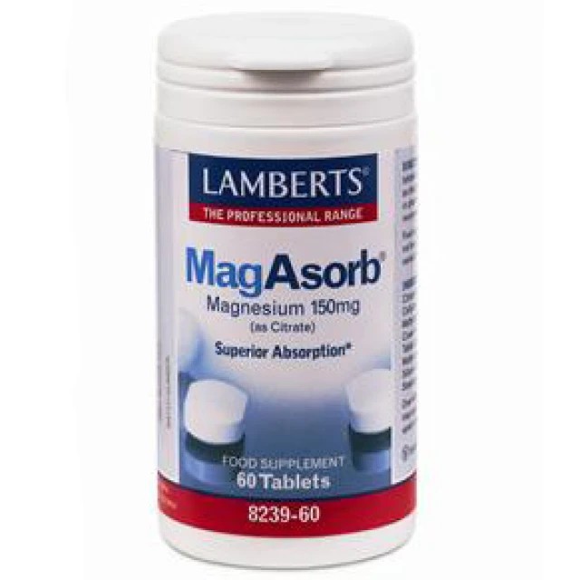 Lamberts MagAsorb 150mg 60 Ταμπλέτες - Μαγνήσιο Υψηλής Απορρόφησης