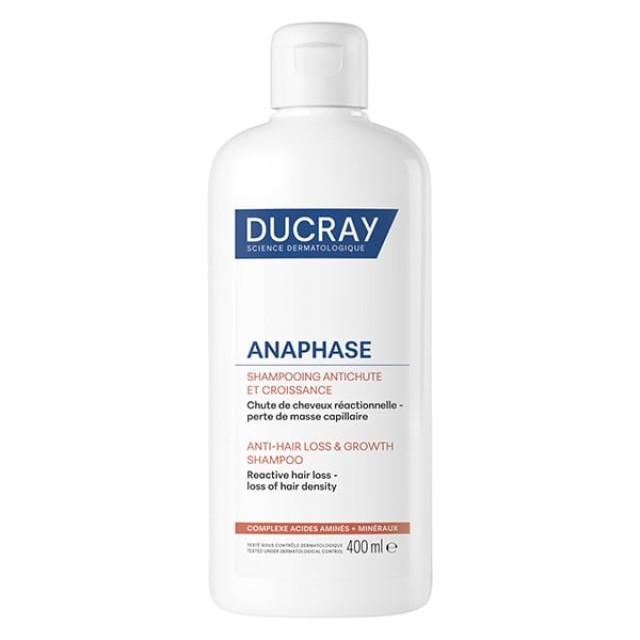 Ducray Anaphase Anti-Hair Loss & Growth Shampoo 400ml - Σαμπουάν Ανάπτυξης Μαλλιών & κατά της Αντιδραστικής Τριχόπτωσης