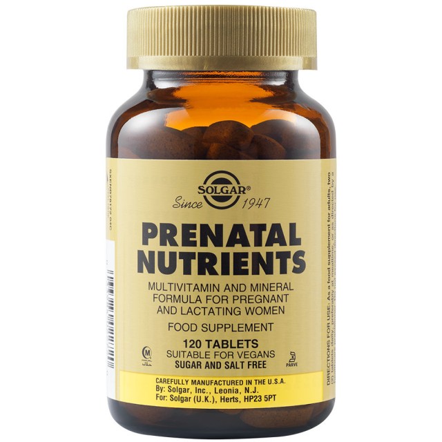 Solgar Prenatal Nutrients 120 ταμπλέτες – Συμπλήρωμα για Εγκύους και Θηλάζουσες