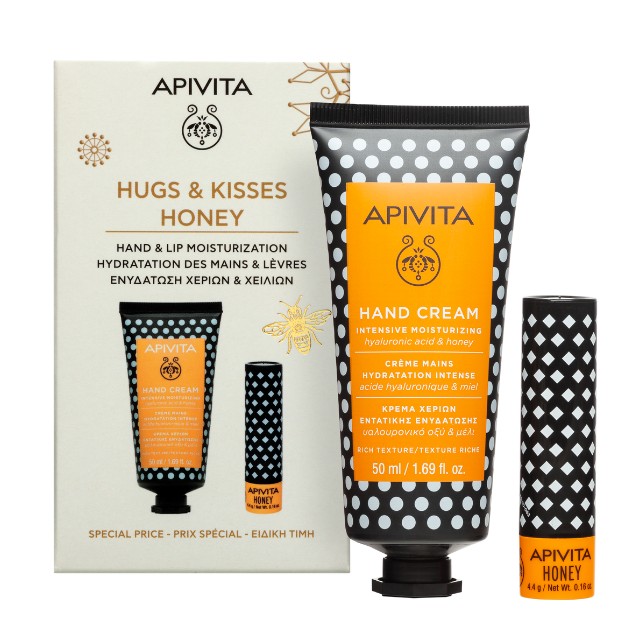 Apivita Promo Hugs & Kisses Honey Hand Cream 50ml & Lip Balm 4.4gr - Κρέμα Ενυδάτωσης Χεριών & Lip Balm Χειλιών