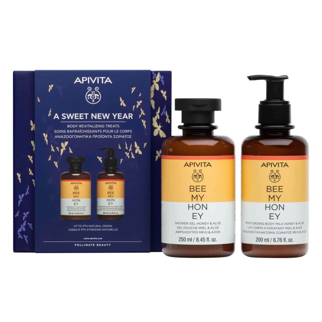 Apivita Promo Pack A Sweet New Year Bee My Honey - Αφρόλουτρο 250ml & Ενυδατικό Γαλάκτωμα 200ml