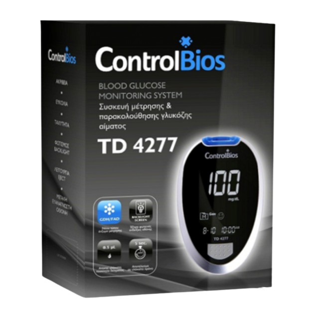 ControlBios TD-4277 – Συσκευή μέτρησης & παρακολούθησης της γλυκόζης του αίματος 1τμχ.